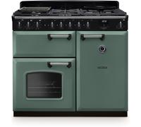 Rangemaster CLDL100DFPMGR/CM1 Classic Deluxe Mineral Green / Chrome 100cm Dual Fuel Range Cooker 14641 A