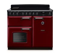 Rangemaster Classic Deluxe CLDL100EIPBOR/CM1 100cm wide Electric Range Cooker with Induction Hob - Bordeaux / Chrome - A/A Rated, Red