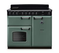 Rangemaster Classic Deluxe CLDL100EIPMGR/CM1 100cm wide Electric Range Cooker with Induction Hob - Mineral Green / Chrome - A/A Rated, Green