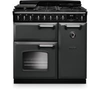 Rangemaster Classic Deluxe 90 90cm Dual Fuel Range Cooker - Slate / Chrome - A Rated