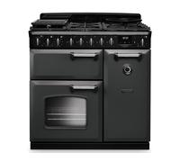 Rangemaster CLDL90DFPSLT/CM1 Classic Deluxe Slate & Chrome 90cm Dual Fuel Range Cooker