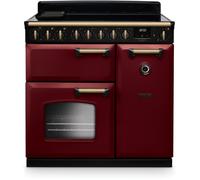 Rangemaster CLDL90EIPBOR/AB1 Classic Deluxe Bordeaux / Antique Brass 90cm Induction Range Cooker 18281 A