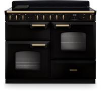 Rangemaster CLDLO110EIPGBL/AB1 Classic Deluxe Gloss Black / Antique Brass 110cm Induction Range Cooker A