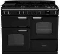Rangemaster Classic OC CLO110DFPGBL/CM1 110cm Dual Fuel Range Cooker with Gas hob Hob - Black / Chrome - A Rated, Black