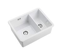 Rangemaster CRUB3216WH Rustique vit 1,5 skål inbyggnadsdiskho i keramik