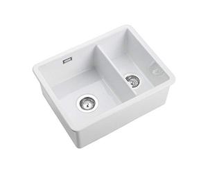 Rangemaster CRUB3216WH Rustique vit 1,5 skål inbyggnadsdiskho i keramik