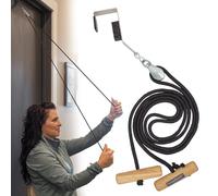 RangeMaster EconoRanger Shoulder Pulley for Over The Door Physical Therapy | Arm Rehab, Rotator Cuff and Surgery Recovery, Pulleys to Alleviate Shoulder Pain | Metal Bracket Door Attachment (Black)