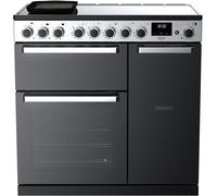 Rangemaster Edge Deluxe EDDL90EIGBLK/CM1 90cm Electric Range Cooker with Induction Hob - Black - A/A Rated, Black