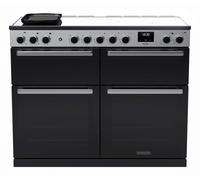 Rangemaster Edge Deluxe EDDLB110EIGBLK/CM1 110cm Wide Black Induction Freestanding Range Cooker - Chrome Trim