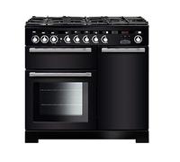 Rangemaster EDL100DFFBL/C Encore Deluxe Black with Chrome Trim 100cm Dual Fuel Range Cooker