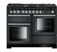 Rangemaster EDL110DFFSL/C Encore Deluxe Slate / Chrome 110cm Dual Fuel Range Cooker, A Rated, 117270 A