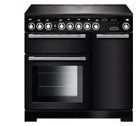 Rangemaster EDL90EIBL/C 90cm Induction Encore Deluxe Range Cooker 117300 Black and Chrome