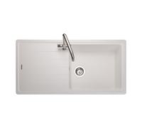 Rangemaster Elements Single Bowl Inset White Granite Kitchen Sink with Reversible Drainer
