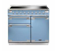 Rangemaster Elise 100 ELS100EICA/ 100cm Wide China Blue Induction Freestanding Range Cooker - Brushed Nickel Trim