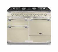 Rangemaster Elise 110 ELS110DFFCR/ 110cm Wide Cream Dual Fuel Freestanding Range Cooker - Brushed Nickel Trim