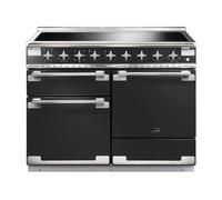 Rangemaster Elise 110 ELS110EICB/ 110cm Wide Charcoal Black Induction Freestanding Range Cooker - Brushed Nickel Trim