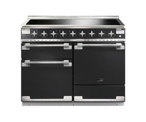 Rangemaster Elise 110 ELS110EICB/ 110cm Wide Charcoal Black Induction Freestanding Range Cooker - Brushed Nickel Trim
