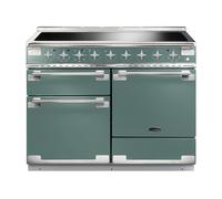Rangemaster Elise 110 ELS110EIMG/ 110cm Wide Mineral Green Induction Freestanding Range Cooker - Brushed Nickel Trim