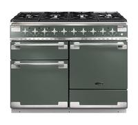Rangemaster Elise ELS110DFFMG 110cm wide Dual Fuel Range Cooker with Gas Hob - Mineral Green - A Rated
