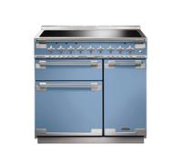 Rangemaster Elise 90 ELS90EICA 90cm Wide China Blue Induction Freestanding Range Cooker - Brushed Nickel Trim