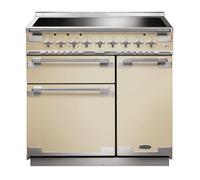 Rangemaster Elise 90 ELS90EICR 90cm Wide Cream Induction Freestanding Range Cooker - Brushed Nickel Trim