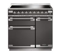 Rangemaster Elise 90 ELS90EISL 90cm Wide Slate Induction Freestanding Range Cooker - Brushed Nickel Trim
