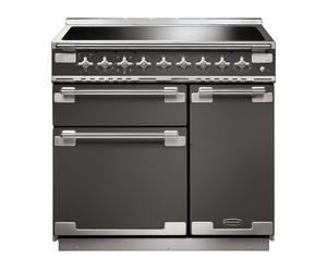 Rangemaster Elise 90 ELS90EISL 90cm Wide Slate Induction Freestanding Range Cooker - Brushed Nickel Trim