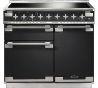 Rangemaster Elise ELS100EICB 100cm wide Electric Range Cooker with Induction Hob - Charcoal Black - A/A/A Rated, Black