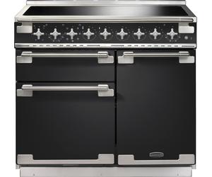 Rangemaster Elise ELS100EICB 100cm wide Electric Range Cooker with Induction Hob - Charcoal Black - A/A Black
