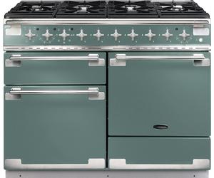 Rangemaster Elise ELS110DFFMG 110cm wide Dual Fuel Range Cooker with Gas Hob - Mineral Green Green