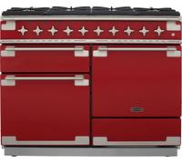 Rangemaster Elise ELS110DFFRD 110cm Dual Fuel Range Cooker with Gas Hob - Cherry Red - A/A Rated, Red