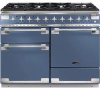 Rangemaster Elise ELS110DFFSB 110cm wide Dual Fuel Range Cooker with Gas Hob - Stone Blue - A/A/A Rated, Blue