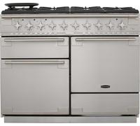 Rangemaster Elise ELS110DFFSS 110cm wide Dual Fuel Range Cooker with Gas Hob - Stainless Steel - A/A Rated, Stainless Steel
