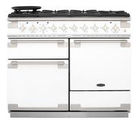 Rangemaster Elise ELS110DFFWH 110cm Dual Fuel Range Cooker with Gas Hob - White - A/A Rated