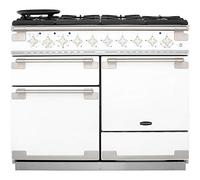 Rangemaster Elise ELS110DFFWH 110cm wide Dual Fuel Range Cooker with Gas Hob - White - A