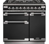 Rangemaster Elise ELS90DFFCB Charcoal Black 90cm Dual Fuel Range Cooker A