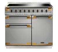 Rangemaster Elise Luxe 100cm Black Edition Induction Range Cooker With Antique Brass Trim /BE ELS100EISS/BE Stainless Steel