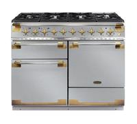 Rangemaster Elise Luxe 110cm Dual Fuel Range Cooker With Antique Brass Trim /AB ELS110DFFSS/AB Stainless Steel