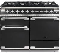 Rangemaster ELS110DFFCB Elise Charcoal Black / Brushed Nickel 110cm Dual Fuel Range Cooker A