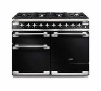 Rangemaster ELS110DFFGB Elise Black / Brushed Nickel 110cm Dual Fuel Range Cooker A