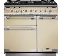 Rangemaster ELS90DFFCR Elise Cream / Brushed Nickel 90cm Dual Fuel Range Cooker A