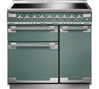 Rangemaster ELS90EIMG Elise Mineral Green / Brushed Nickel 90cm Induction Range Cooker A