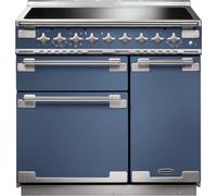 Rangemaster ELS90EISB Elise Stone Blue / Brushed Nickel 90cm Induction Range Cooker A