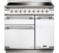 Rangemaster ELS90EIWH Elise White / Brushed Nickel 90cm Induction Range Cooker 107940 A