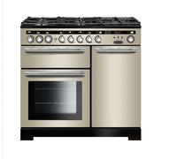 Rangemaster Encore Deluxe EDL100DFFIV/C 100cm Wide Ivory Dual Fuel Freestanding Range Cooker - Chrome Trim