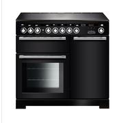 Rangemaster Encore Deluxe EDL100EIBL/C 100cm Wide Black Induction Freestanding Range Cooker - Chrome Trim