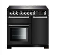 Rangemaster Encore Deluxe EDL100EICB/C 100cm Wide Charcoal Black Induction Freestanding Range Cooker - Chrome Trim