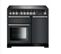 Rangemaster Encore Deluxe EDL100EISL/C 100cm Wide Slate Induction Freestanding Range Cooker - Chrome Trim