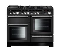 Rangemaster Encore Deluxe EDL110DFFCB/C 110cm Wide Charcoal Black Dual Fuel Freestanding Range Cooker - Chrome Trim