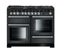 Rangemaster Encore Deluxe EDL110DFFSL/C 110cm Wide Slate Dual Fuel Freestanding Range Cooker - Chrome Trim